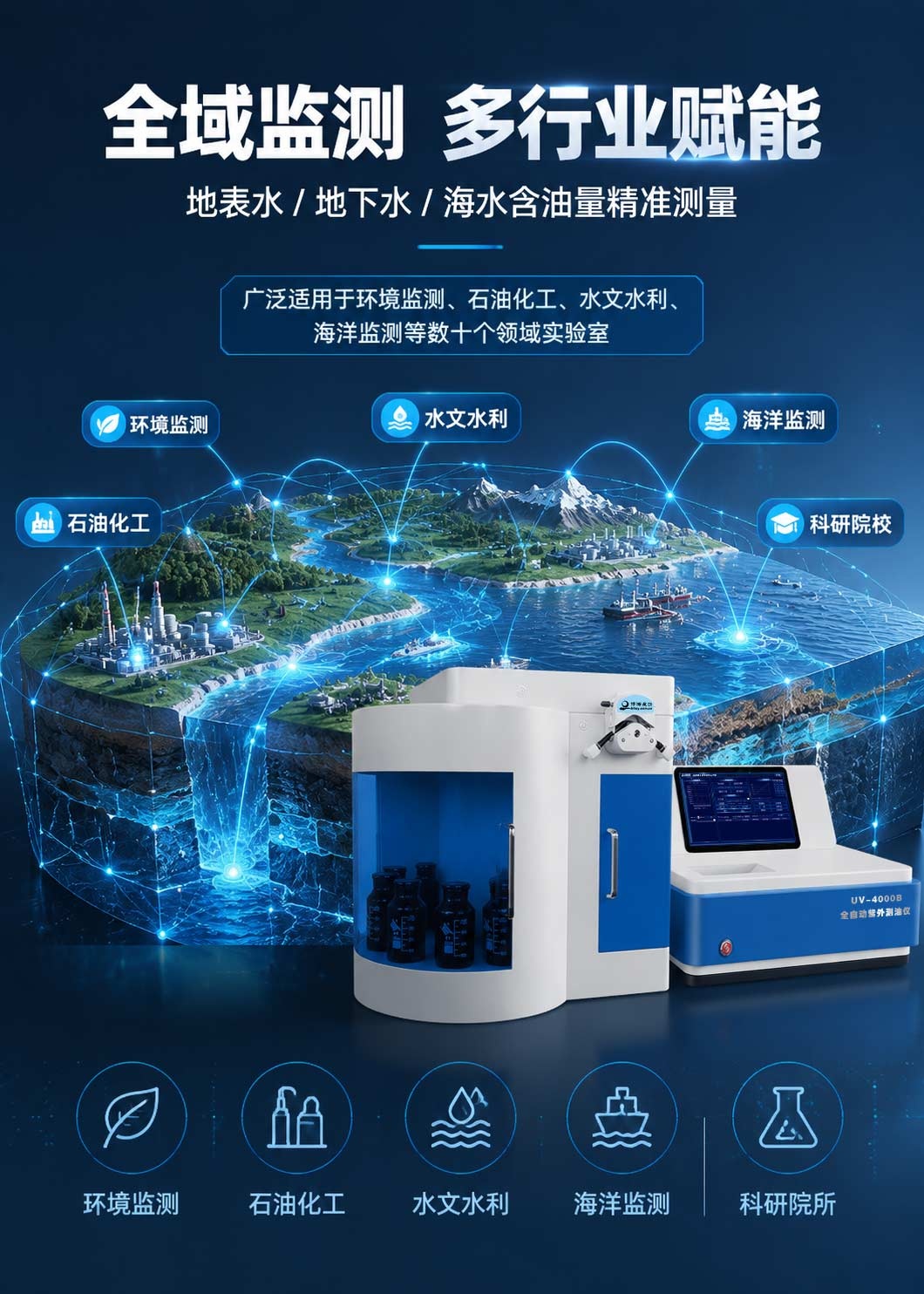 全自动紫外测油仪UV4000B 污水处理紫外水质石油分析检测仪